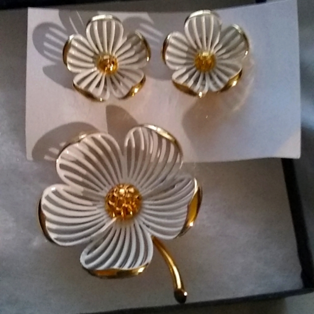 Brooch with matching earrings